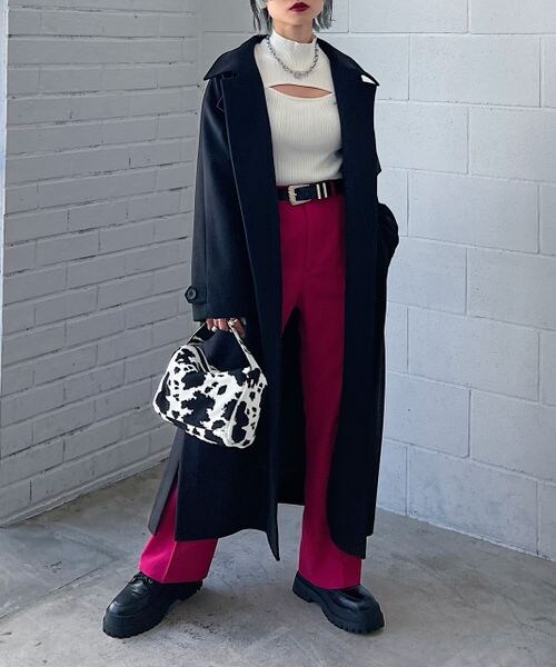 PAGEBOY（ページボーイ）の「スタンドネックウールチェスターコート（ジャケット/アウター・レディース・オフホワイト05/ブラック09/チェック柄10・S/M）」の19枚目の写真