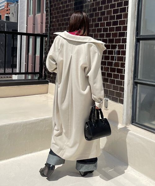 PAGEBOY（ページボーイ）の「スタンドネックウールチェスターコート（ジャケット/アウター・レディース・オフホワイト05/ブラック09/チェック柄10・S/M）」の5枚目の写真