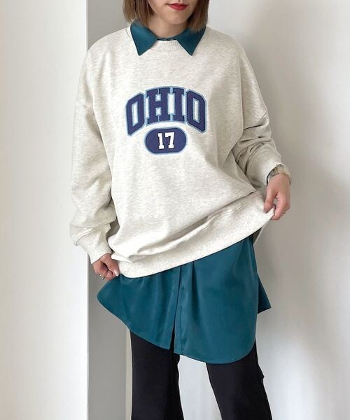 PAGEBOY（ページボーイ）の「カレッジスウェットプルオーバー（トップス・レディース・オフホワイト05/ブラック09/オートミール50・F）」の11枚目の写真