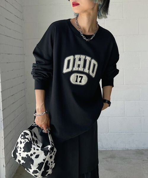 PAGEBOY（ページボーイ）の「カレッジスウェットプルオーバー（トップス・レディース・オフホワイト05/ブラック09/オートミール50・F）」の7枚目の写真