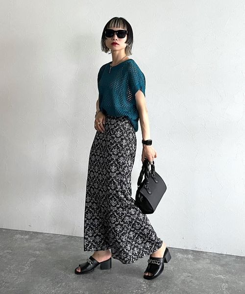 PAGEBOY(ページボーイ)の「エスニック柄マーメイドスカート(スカート・レディース・ブラック09/グレージュ12・F)」の5枚目の写真