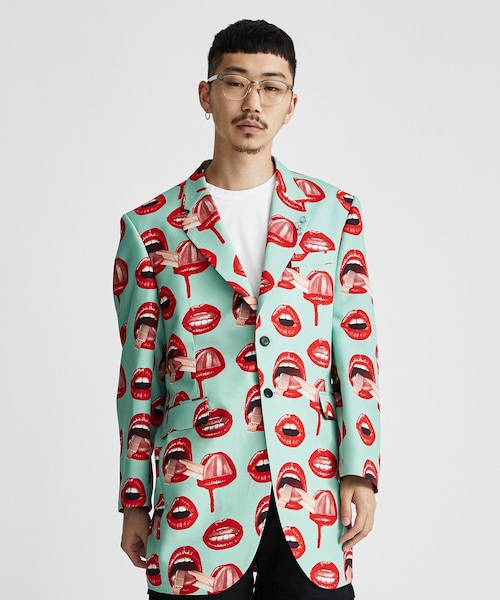 KIDILL(キディル)の「Tailored Jacket - FOUR MOUTHArtwork by TREVOR BROWN(その他アウター・メンズ・BLK/GRN・44/46)」の2枚目の写真