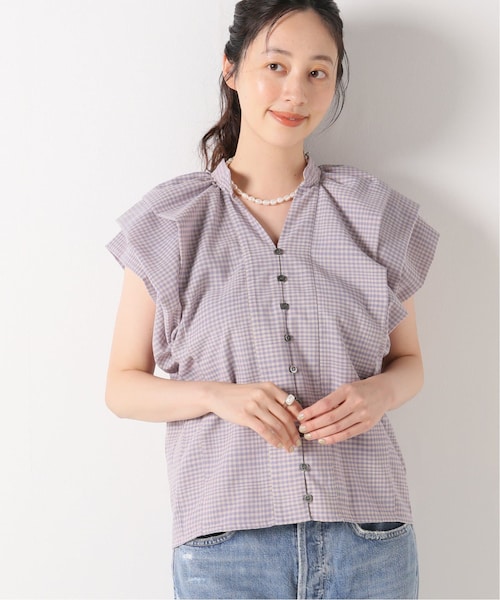 IENA（イエナ）の「IENA LA BOUCLE チェック タックフレンチスリーブ