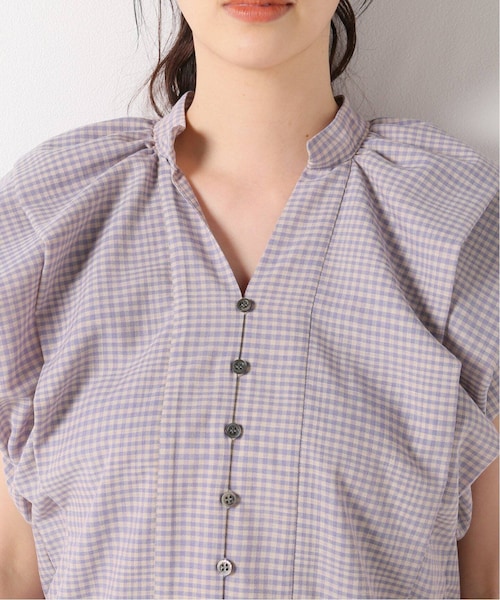 新品完売♡イエナラブークル♡チェックタックスリーブフレンチブラウス IENA（イエナ）の「IENA LA BOUCLE チェック タックフレンチスリーブ