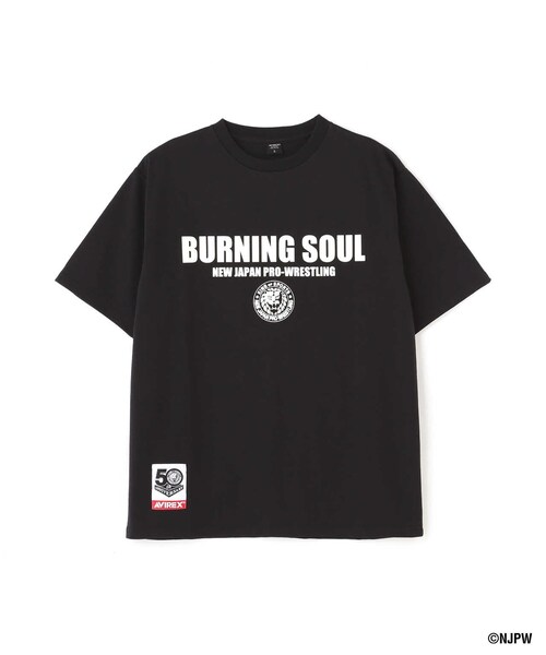AVIREX（アヴィレックス）の「【新日本プロレス × AVIREX】半袖 バーニング ソウル Tシャツ / S/S BURNING SOUL T-SHIRT（トップス・ブラック/ホワイト・M/L/XL/2XL）」の21枚目の写真
