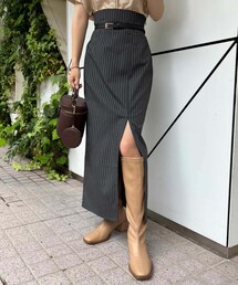 one after another NICE CLAUP | 【S・Mサイズ展開】スリット入りベルトスカート(スカート)