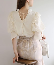 one after another NICE CLAUP | 前後2wayリボンブラウス(シャツ/ブラウス)
