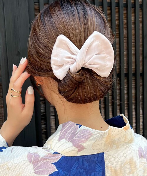 Lattice（Lattice）の「サテンデフトバン（その他ヘアアクセサリー・レディース・ブラック/ピンク/アイボリー/ブラウン/グレー/オレンジ/グリーン・0）」の4枚目の写真