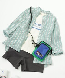 CIAOPANIC TYPY | 【KIDS】リネンレーヨンストライプバンドカラーシャツ(シャツ/ブラウス)