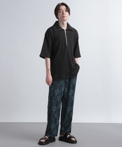 HARE(ハレ)の「ハーフジップカットソー(トップス・メンズ・ブラック09/グリーン76・S/M)」の3枚目の写真