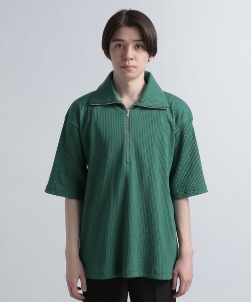 HARE(ハレ)の「ハーフジップカットソー(トップス・メンズ・ブラック09/グリーン76・S/M)」の6枚目の写真