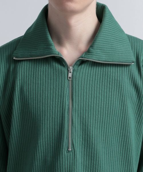HARE(ハレ)の「ハーフジップカットソー(トップス・メンズ・ブラック09/グリーン76・S/M)」の9枚目の写真