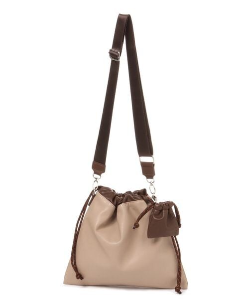 LEPSIM（レプシィム）の「キンチャクチャームツキショルダーバッグ（バッグ・レディース・ブラック09/グレージュ52/ベージュ54・ONE SIZE）」の3枚目の写真