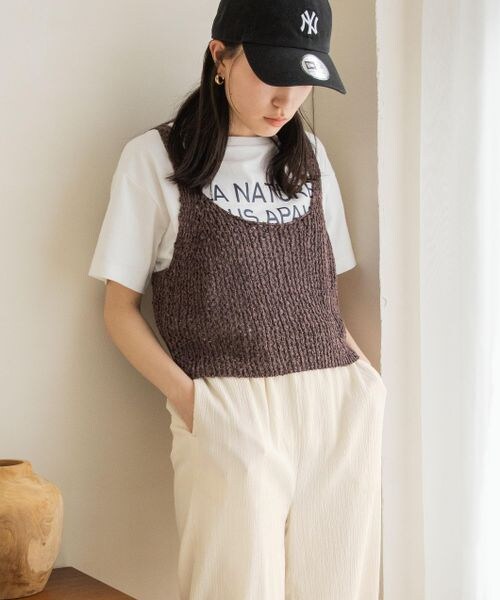 LOWRYS FARM（ローリーズファーム）の「ニットビスチェ（トップス・レディース・オフ05/ブラック09/ブラウン55/ブルー85・F）」の3枚目の写真