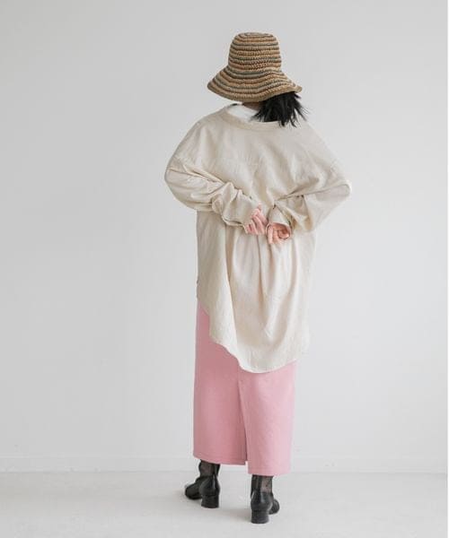 LOWRYS FARM（ローリーズファーム）の「エコレーヨンリネンロングシャツ（トップス・レディース・ブラック09/ピンク25/ベージュ51/グリーン72/グリーン75/パープル95・F）」の17枚目の写真