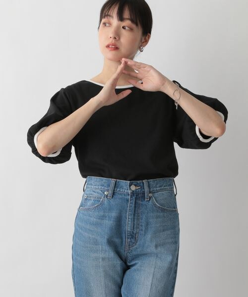 LOWRYS FARM(ローリーズファーム)の「パフTシャツカットソー(トップス・レディース・ブルべ ブラック09/ブルべ チャコールグレー10/イエベ ベージュ50・F)」の10枚目の写真