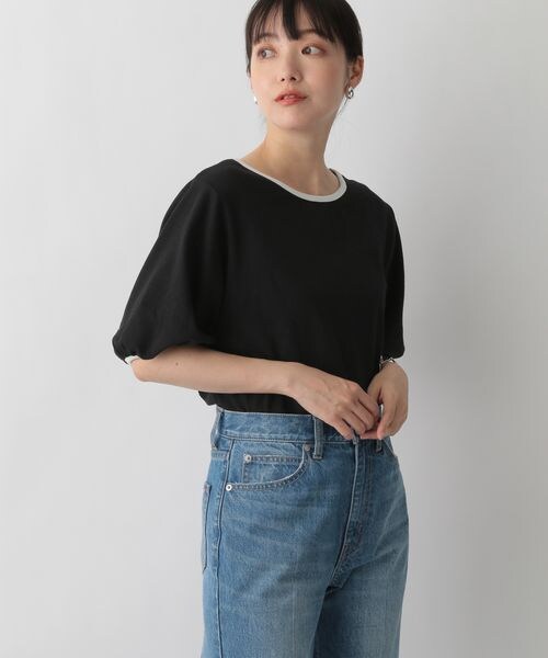 LOWRYS FARM(ローリーズファーム)の「パフTシャツカットソー(トップス・レディース・ブルべ ブラック09/ブルべ チャコールグレー10/イエベ ベージュ50・F)」の9枚目の写真