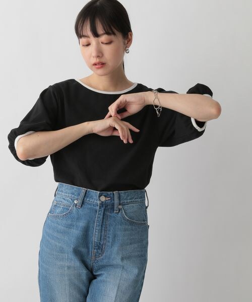 LOWRYS FARM(ローリーズファーム)の「パフTシャツカットソー(トップス・レディース・ブルべ ブラック09/ブルべ チャコールグレー10/イエベ ベージュ50・F)」の11枚目の写真