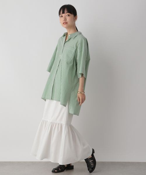 LOWRYS FARM（ローリーズファーム）の「ストライプオーバーシャツ（トップス・レディース・ブラック09/オレンジ45/グリーン75/ブルー85・F）」の17枚目の写真