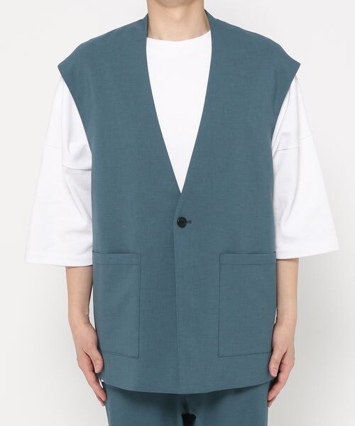 LOWRYS FARM（ローリーズファーム）の「ノーカラーベスト（トップス・メンズ・ブラック09/サックスブルー82/ブルー86・M/L）」の15枚目の写真