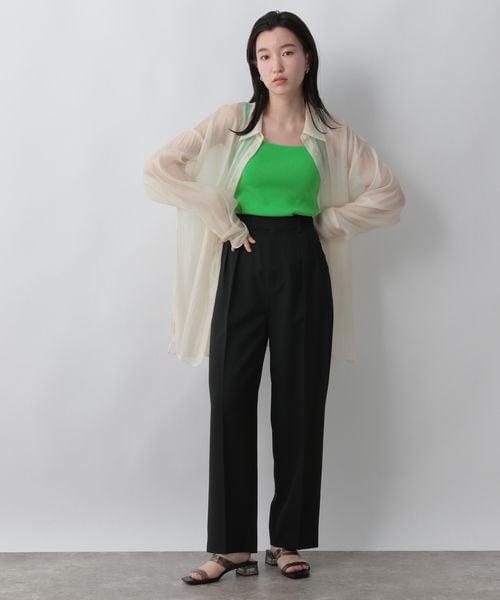 LOWRYS FARM（ローリーズファーム）の「ソウバリスクエアタンクトップ（トップス・レディース・オフ05/ブラック09/レッド35/ブラウン55/イエロー65/グリーン72・F）」の16枚目の写真