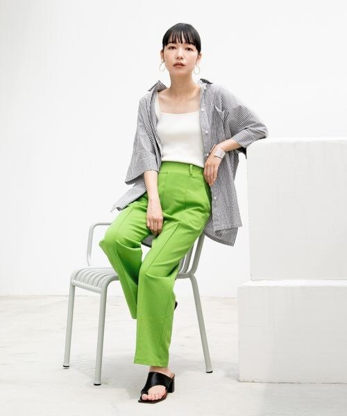 LOWRYS FARM（ローリーズファーム）の「ソウバリスクエアタンクトップ（トップス・レディース・オフ05/ブラック09/レッド35/ブラウン55/イエロー65/グリーン72・F）」の7枚目の写真