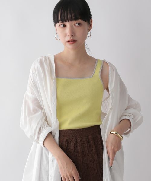 LOWRYS FARM（ローリーズファーム）の「ソウバリスクエアタンクトップ（トップス・レディース・オフ05/ブラック09/レッド35/ブラウン55/イエロー65/グリーン72・F）」の5枚目の写真