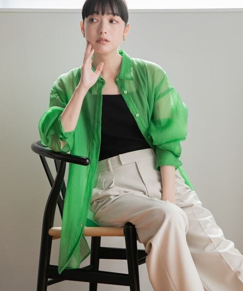 LOWRYS FARM（ローリーズファーム）の「ソウバリスクエアタンクトップ（トップス・レディース・オフ05/ブラック09/レッド35/ブラウン55/イエロー65/グリーン72・F）」の10枚目の写真