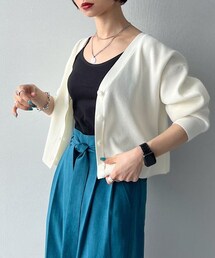PAGEBOY（ページボーイ）の「アゼスポンジショートＶカーディガン（トップス）」
