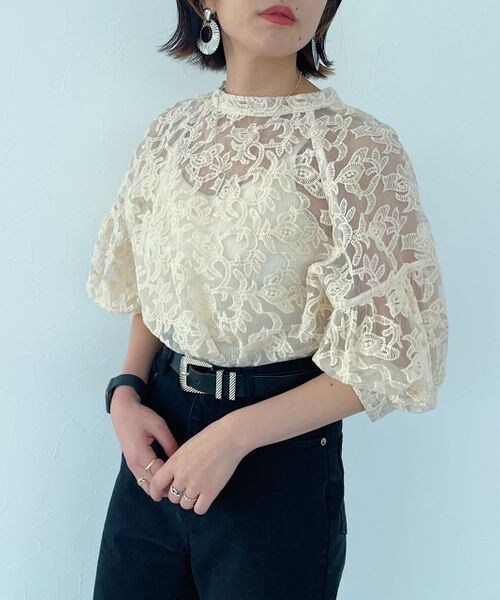 PAGEBOY（ページボーイ）の「オーガンジー2WAYブラウス（トップス・レディース・オフホワイト01/クリーム05・F）」の5枚目の写真