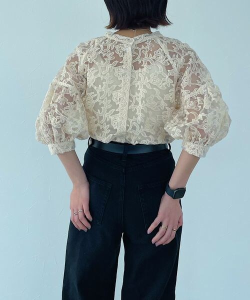 PAGEBOY（ページボーイ）の「オーガンジー2WAYブラウス（トップス・レディース・オフホワイト01/クリーム05・F）」の6枚目の写真