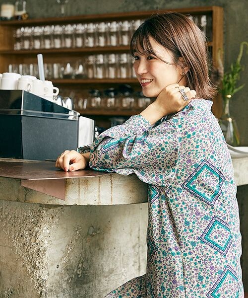 studio CLIP（スタディオクリップ）の「風と遊ぶワンピース 初秋[プチサイズあり]（ワンピース/ドレス・レディース・ブランチベージュ01/マルシェブルー02/ブリックブラウン03・S/M/PS(WEB限定)/PM(WEB限定)）」の6枚目の写真