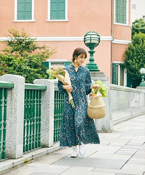 studio CLIP（スタディオクリップ）の「風と遊ぶワンピース 初秋[プチサイズあり]（ワンピース/ドレス・レディース・ブランチベージュ01/マルシェブルー02/ブリックブラウン03・S/M/PS(WEB限定)/PM(WEB限定)）」の12枚目の写真