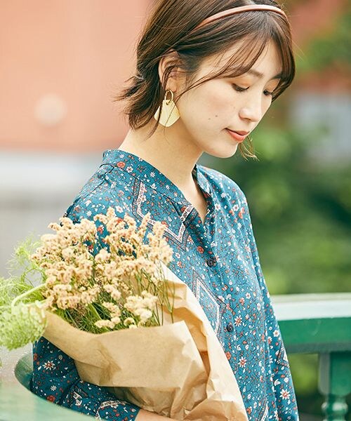 studio CLIP（スタディオクリップ）の「風と遊ぶワンピース 初秋[プチサイズあり]（ワンピース/ドレス・レディース・ブランチベージュ01/マルシェブルー02/ブリックブラウン03・S/M/PS(WEB限定)/PM(WEB限定)）」の13枚目の写真