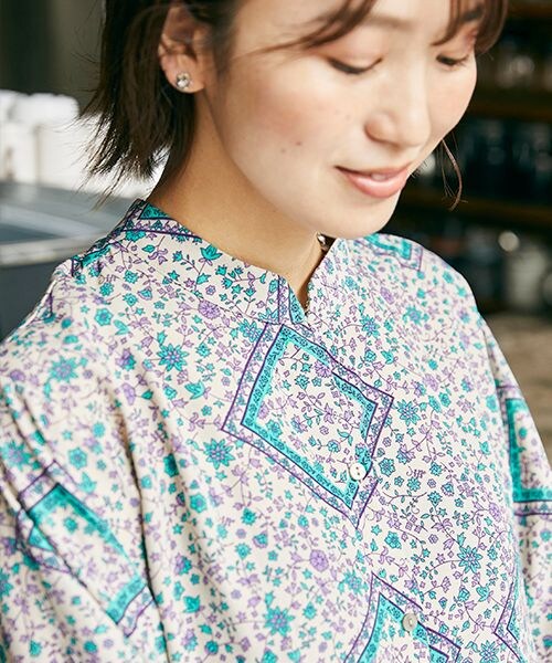 studio CLIP（スタディオクリップ）の「風と遊ぶワンピース 初秋[プチサイズあり]（ワンピース/ドレス・レディース・ブランチベージュ01/マルシェブルー02/ブリックブラウン03・S/M/PS(WEB限定)/PM(WEB限定)）」の9枚目の写真