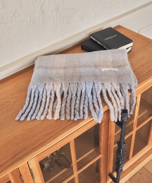 mysty woman(ミスティウーマン)の「チェックストール(ファッション雑貨・レディース・ピンク25/イエロー65/グリーン75/ブルー85・F)」の4枚目の写真