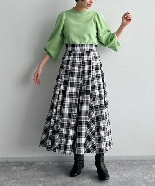 mysty woman(ミスティウーマン)の「ボリュームチェックフレアスカート(スカート・レディース・ホワイトチェック05/ブラックチェック09/ブラウンチェック58・F)」の18枚目の写真