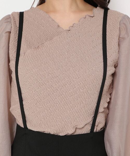 mysty woman（ミスティウーマン）の「ハイウエストサス付きパンツ（パンツ・レディース・ブラック09/モカ57/ムーディーイエロー68・F）」の10枚目の写真