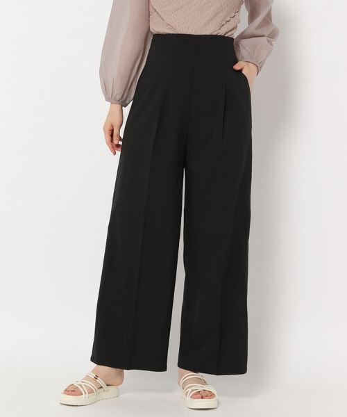 mysty woman（ミスティウーマン）の「ハイウエストサス付きパンツ（パンツ・レディース・ブラック09/モカ57/ムーディーイエロー68・F）」の5枚目の写真