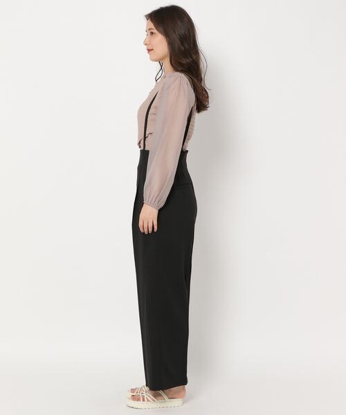 mysty woman（ミスティウーマン）の「ハイウエストサス付きパンツ（パンツ・レディース・ブラック09/モカ57/ムーディーイエロー68・F）」の8枚目の写真