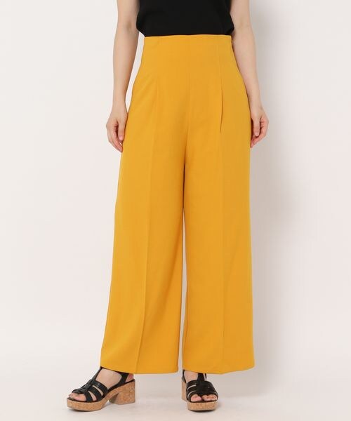 mysty woman（ミスティウーマン）の「ハイウエストサス付きパンツ（パンツ・レディース・ブラック09/モカ57/ムーディーイエロー68・F）」の6枚目の写真