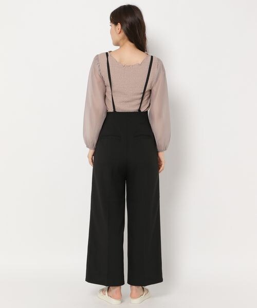 mysty woman（ミスティウーマン）の「ハイウエストサス付きパンツ（パンツ・レディース・ブラック09/モカ57/ムーディーイエロー68・F）」の9枚目の写真