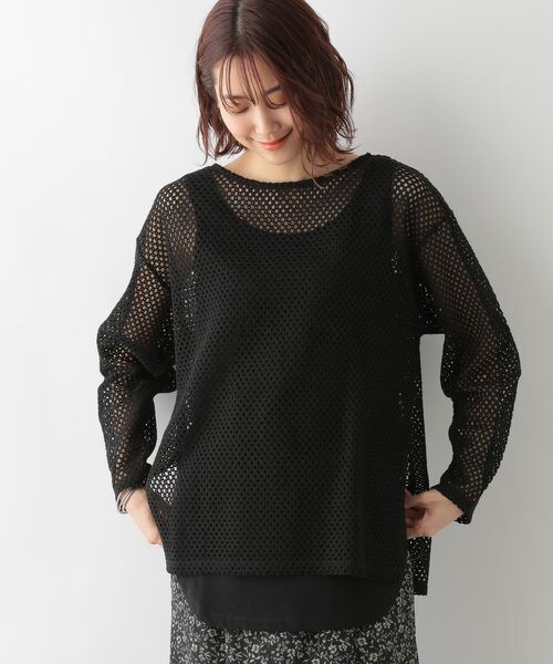 GLOBAL WORK（グローバルワーク）の「2SETカットメッシュプルオーバー（トップス・レディース・アイボリー08/ブラック09/ブラウン58・FREE）」の15枚目の写真