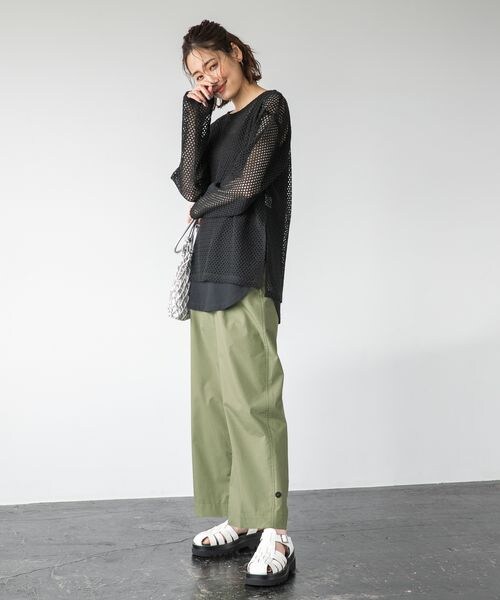 GLOBAL WORK（グローバルワーク）の「2SETカットメッシュプルオーバー（トップス・レディース・アイボリー08/ブラック09/ブラウン58・FREE）」の5枚目の写真