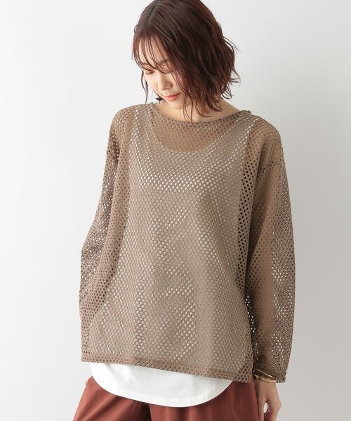 GLOBAL WORK（グローバルワーク）の「2SETカットメッシュプルオーバー（トップス・レディース・アイボリー08/ブラック09/ブラウン58・FREE）」の3枚目の写真