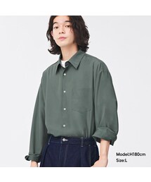 GU | シアーオーバーサイズシャツ(長袖)(トップス)