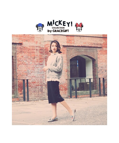 gracegift（グレースギフト）の「米奇電繡金跟樂福鞋（シューズ・レディース・深灰/藍格/深藍・35/36/37/38/39/40/41）」の21枚目の写真