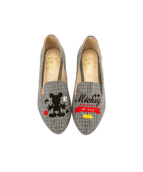 gracegift（グレースギフト）の「米奇電繡金跟樂福鞋（シューズ・レディース・深灰/藍格/深藍・35/36/37/38/39/40/41）」の3枚目の写真