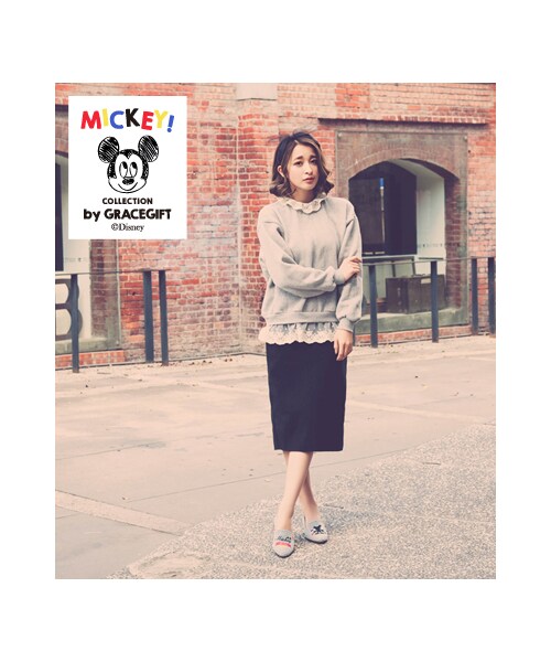 gracegift（グレースギフト）の「米奇電繡金跟樂福鞋（シューズ・レディース・深灰/藍格/深藍・35/36/37/38/39/40/41）」の19枚目の写真