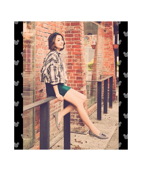 gracegift（グレースギフト）の「米奇電繡金跟樂福鞋（シューズ・レディース・深灰/藍格/深藍・35/36/37/38/39/40/41）」の11枚目の写真